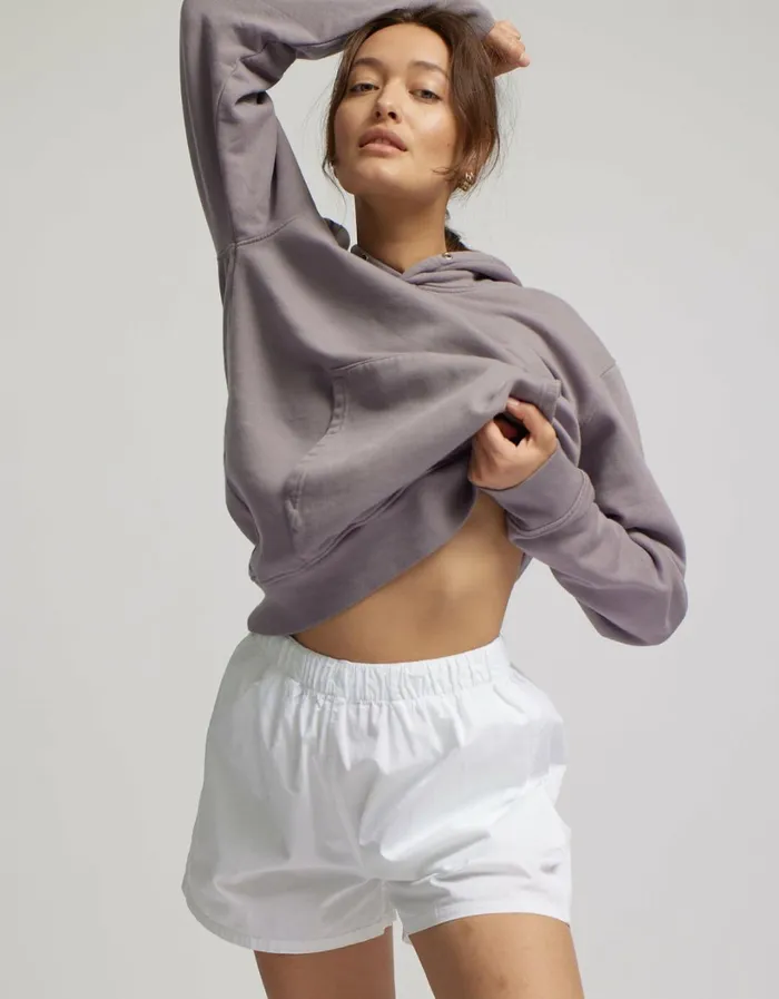 Women Women Organic Twill Shorts Oyster Grey Colorful Standard Shorts