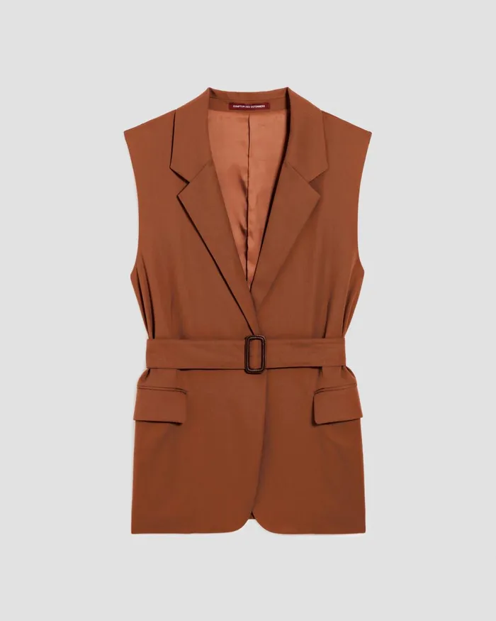 Women Wool Blazer Monks Robe Brown Comptoir Des Cotonniers Coats and Jackets Women Wool Blazer Monks Robe Brown Comptoir Des Cotonniers Coats and Jackets