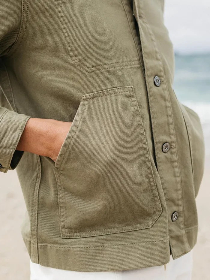 Women Yarrel Chore Jacket Willow Green Finisterre Jackets Coats and Gilets