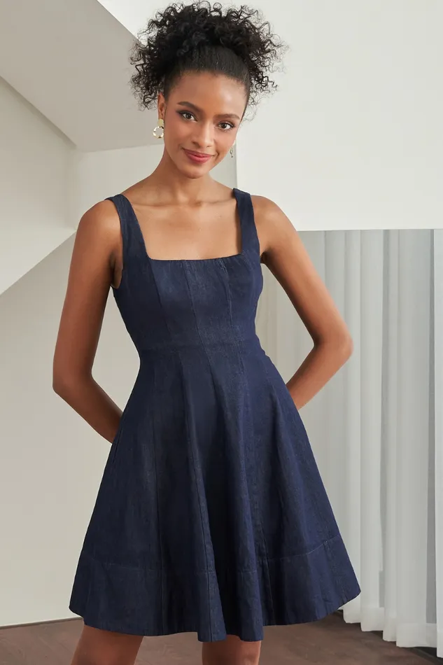 Women YUMI KIM Dresses BABE DRESS Dark Chambray