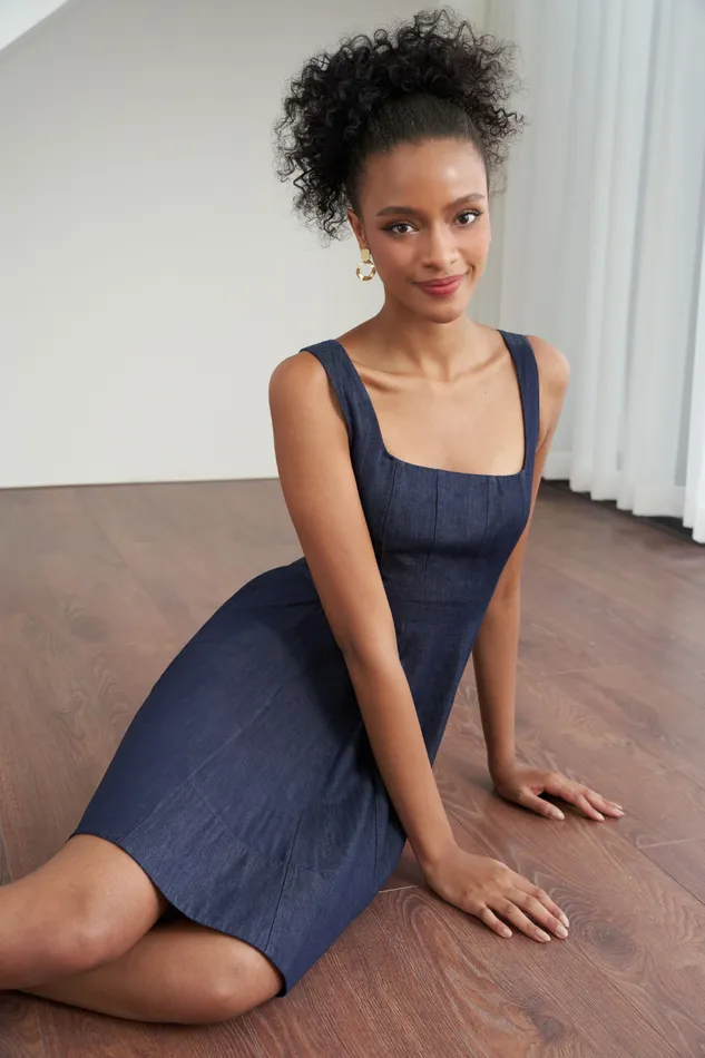 Women YUMI KIM Dresses BABE DRESS Dark Chambray