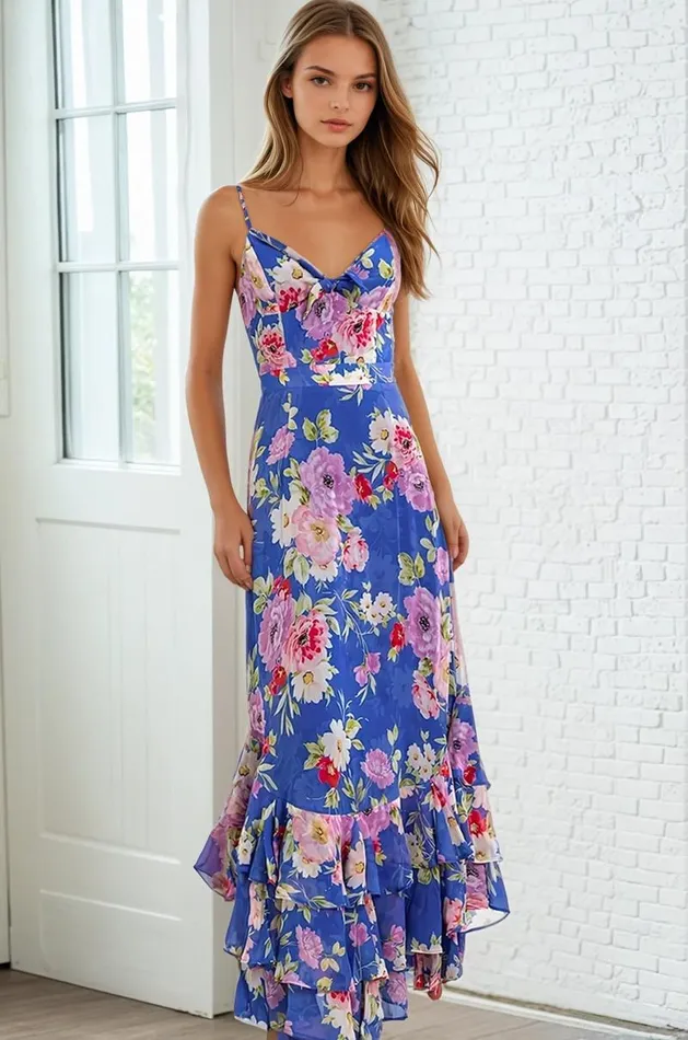 Women YUMI KIM Dresses CARMELA MAXI DRESS Miami Magic Royal