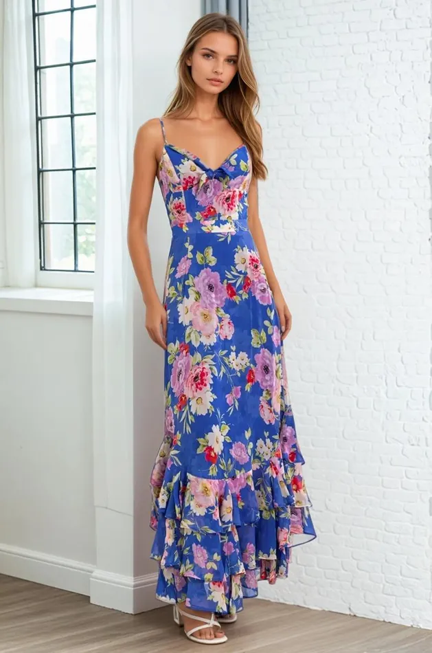 Women YUMI KIM Dresses CARMELA MAXI DRESS Miami Magic Royal