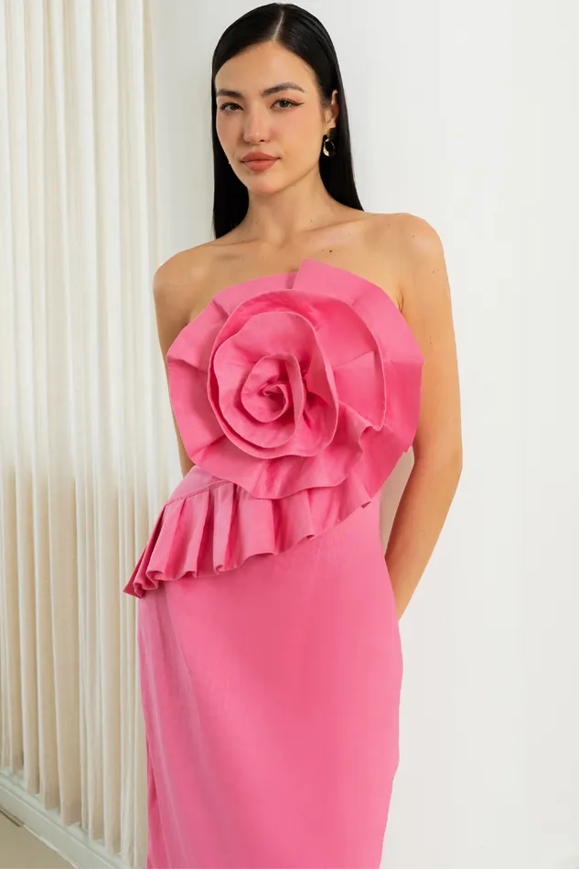 Women YUMI KIM Dresses RIO LINEN DRESS Pink Linen
