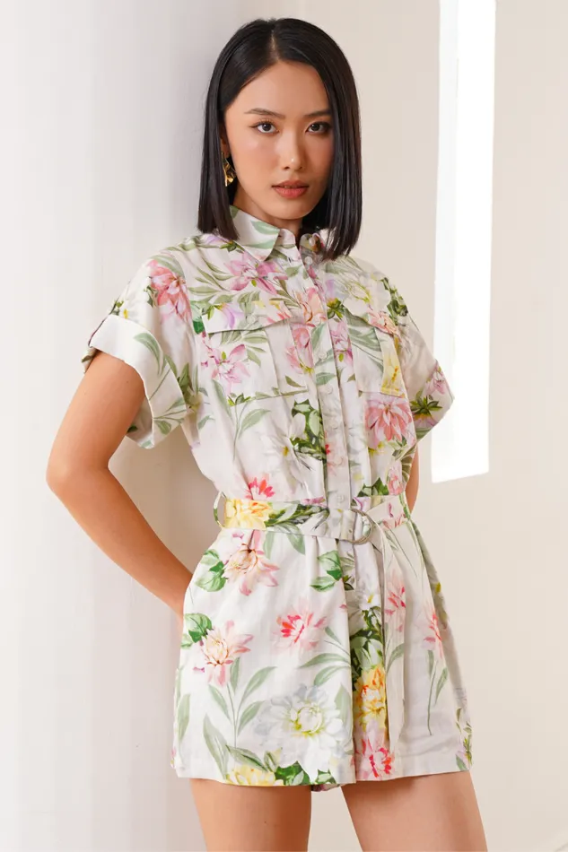 Women YUMI KIM Jumpsuits and Rompers REMI LINEN ROMPER Love Spirit Ivory