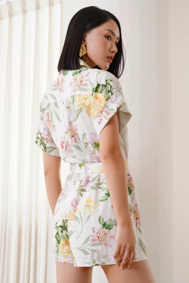 Women YUMI KIM Jumpsuits and Rompers REMI LINEN ROMPER Love Spirit Ivory