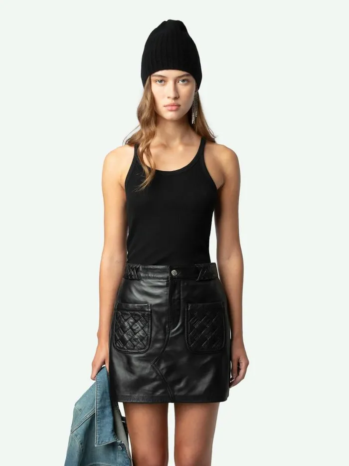 Women Zadig and Voltaire Dresses and Skirts Joana Leather Skirt Black