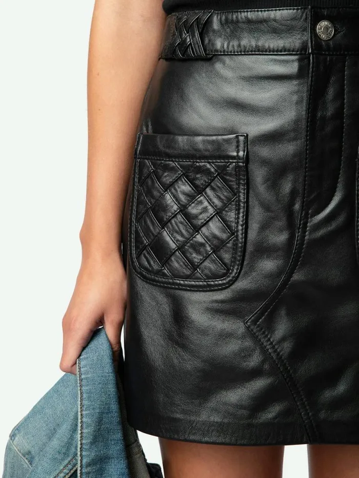 Women Zadig and Voltaire Dresses and Skirts Joana Leather Skirt Black
