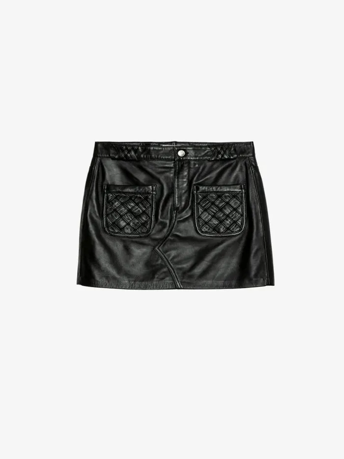 Women Zadig and Voltaire Dresses and Skirts Joana Leather Skirt Black