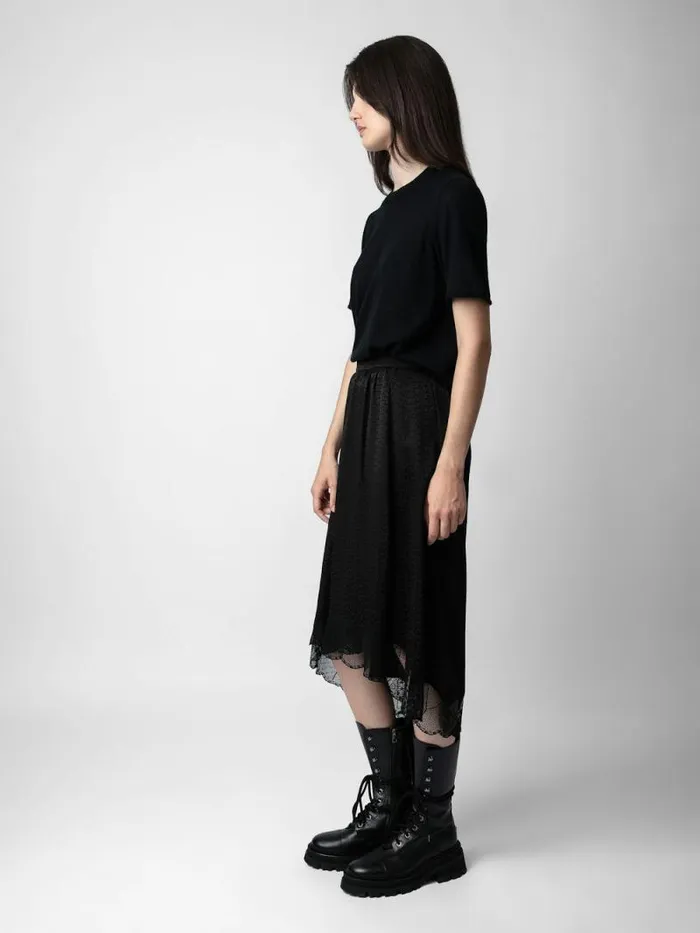 Women Zadig and Voltaire Dresses and Skirts Joslin Jacquard Skirt ZV 3D Black