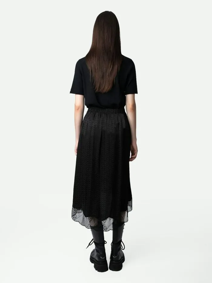 Women Zadig and Voltaire Dresses and Skirts Joslin Jacquard Skirt ZV 3D Black