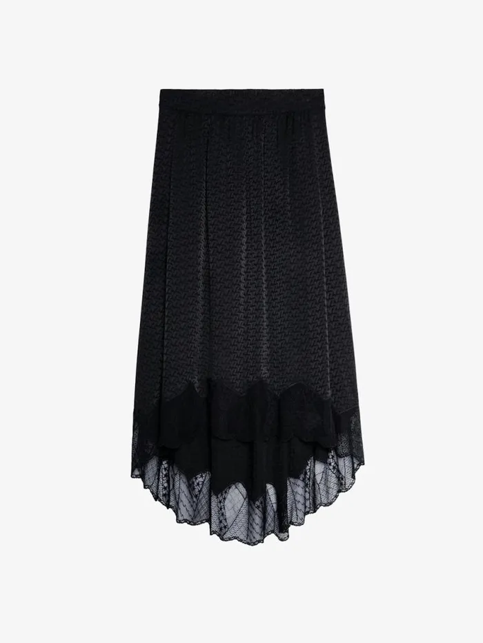 Women Zadig and Voltaire Dresses and Skirts Joslin Jacquard Skirt ZV 3D Black