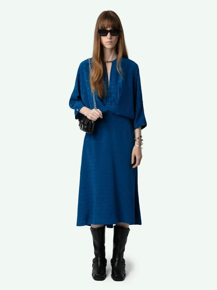Women Zadig and Voltaire Dresses and Skirts Ritany Jacquard Silk Wings Dress Overseas
