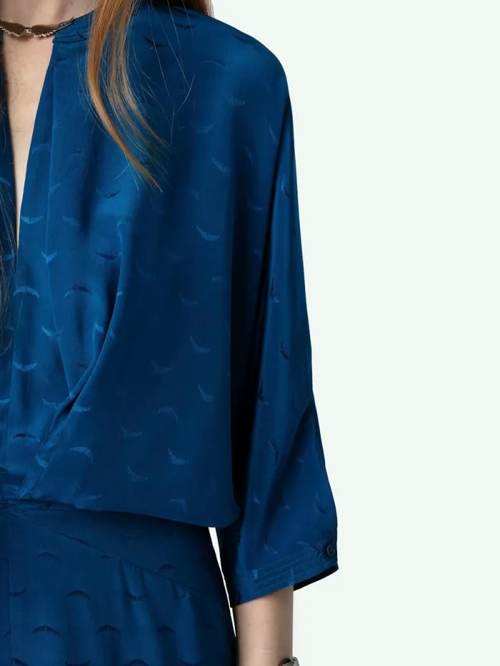 Women Zadig and Voltaire Dresses and Skirts Ritany Jacquard Silk Wings Dress Overseas