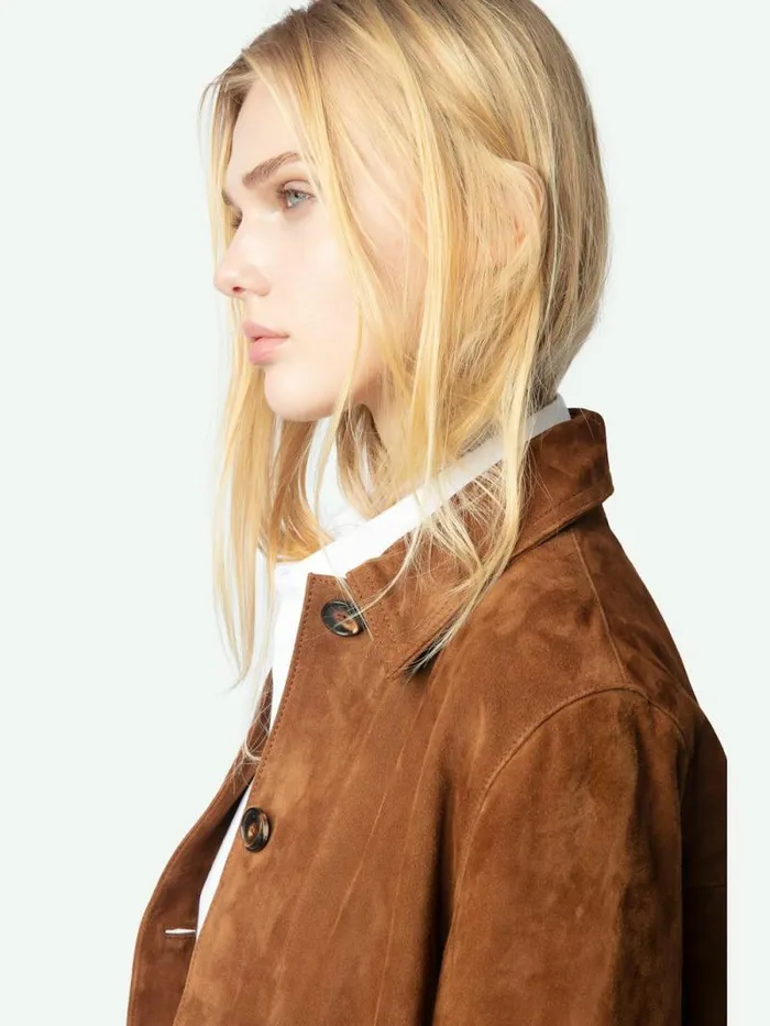 Women Zadig and Voltaire Jackets and Coats Lessa Suede Jacket Cognac