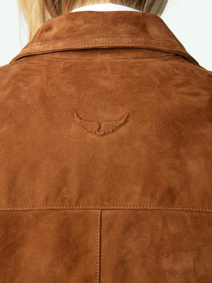 Women Zadig and Voltaire Jackets and Coats Lessa Suede Jacket Cognac