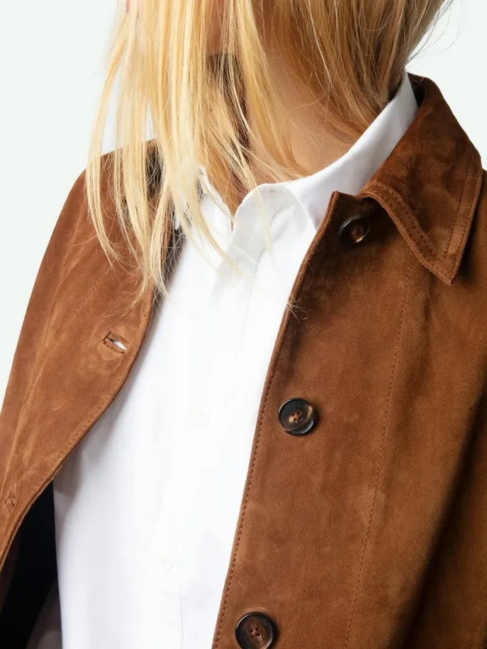 Women Zadig and Voltaire Jackets and Coats Lessa Suede Jacket Cognac