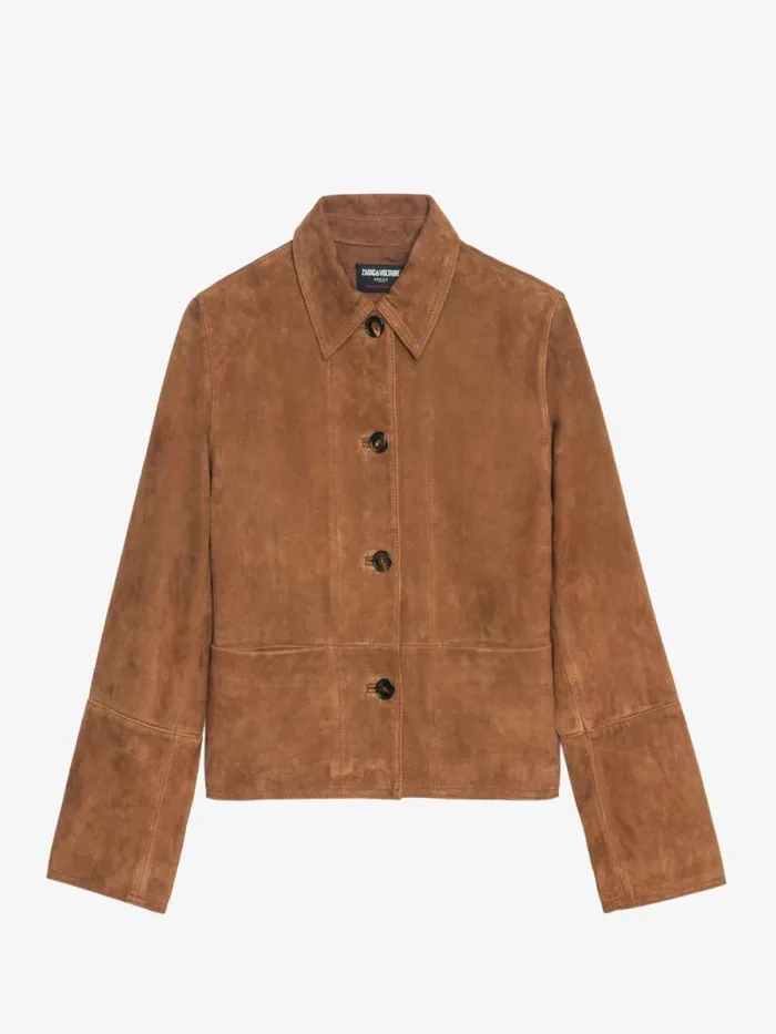 Women Zadig and Voltaire Jackets and Coats Lessa Suede Jacket Cognac