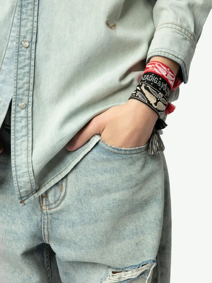 Women Zadig and Voltaire Jewelry Woven Zadig Bracelet Black Women Zadig and Voltaire Jewelry Woven Zadig Bracelet Black