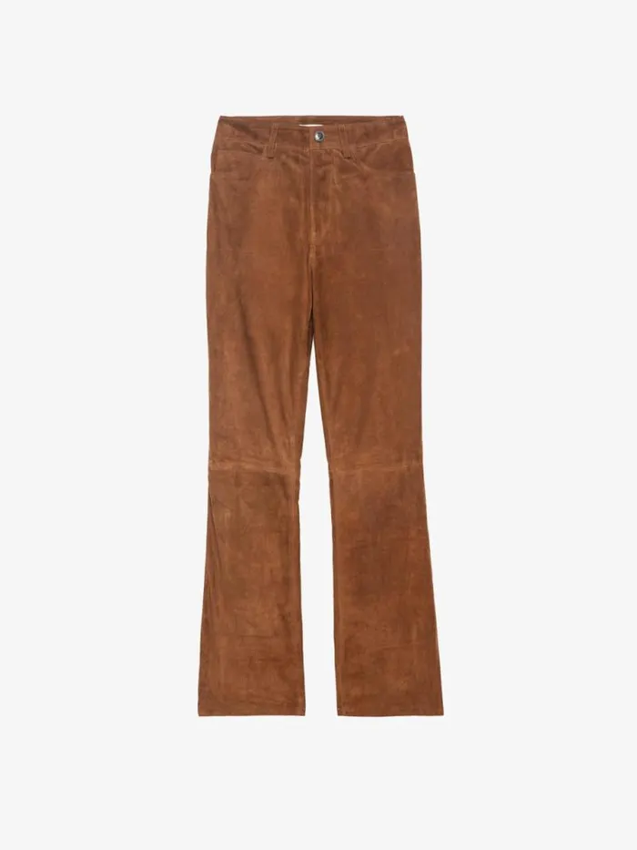 Women Zadig and Voltaire Pants and Shorts Pistol Suede Pants Cognac Women Zadig and Voltaire Pants and Shorts Pistol Suede Pants Cognac