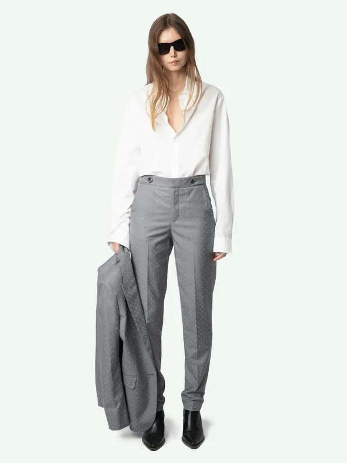Women Zadig and Voltaire Suiting Panny Pants Gris Chine