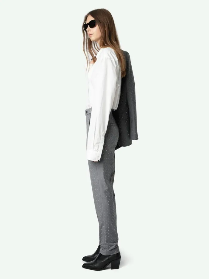 Women Zadig and Voltaire Suiting Panny Pants Gris Chine