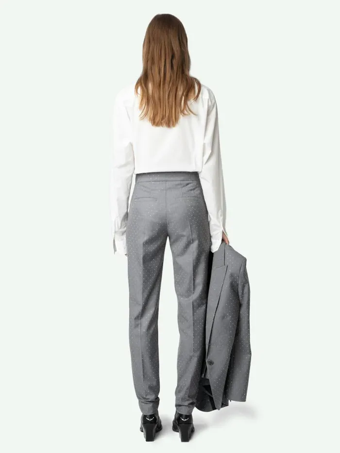 Women Zadig and Voltaire Suiting Panny Pants Gris Chine