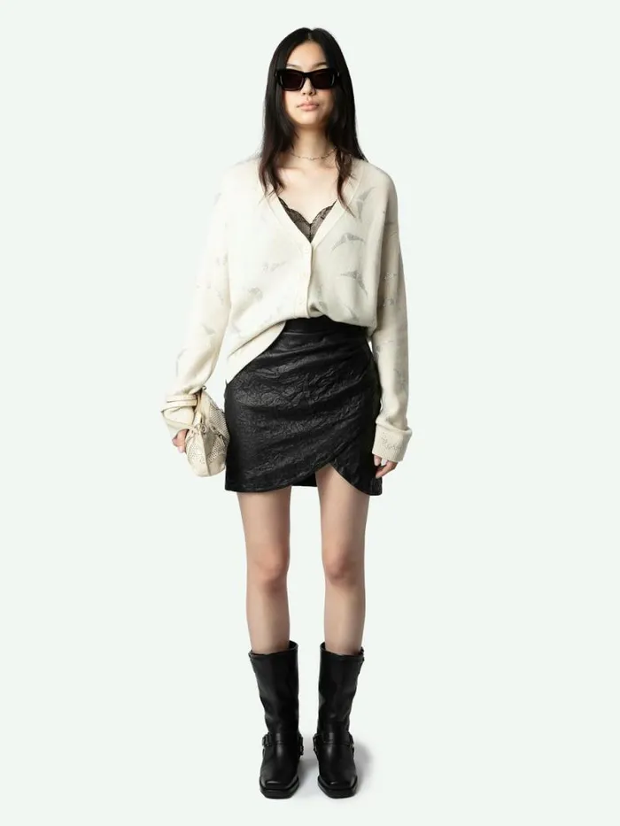 Women Zadig and Voltaire Sweaters and Cardigans Mirka Diamant Wings Cashmere Cardigan Flake Women Zadig and Voltaire Sweaters and Cardigans Mirka Diamant Wings Cashmere Cardigan Flake