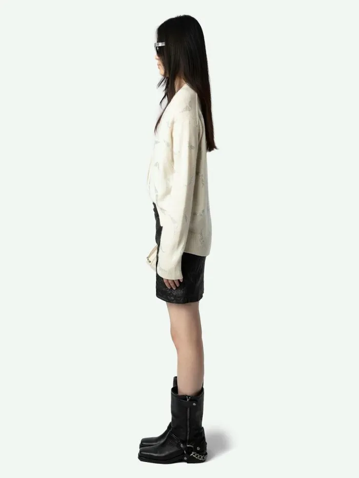 Women Zadig and Voltaire Sweaters and Cardigans Mirka Diamant Wings Cashmere Cardigan Flake