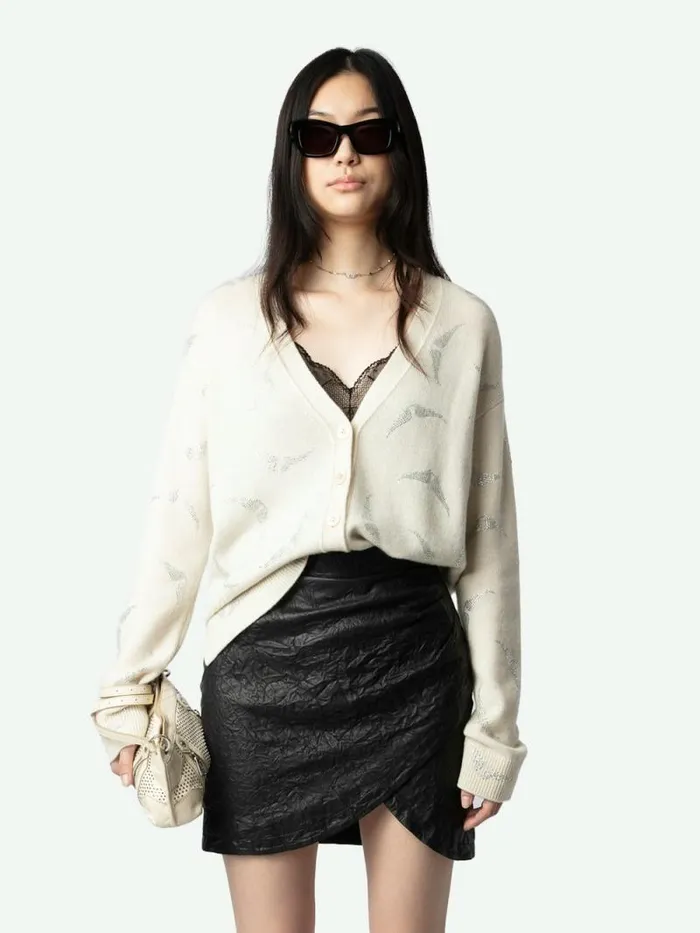 Women Zadig and Voltaire Sweaters and Cardigans Mirka Diamant Wings Cashmere Cardigan Flake