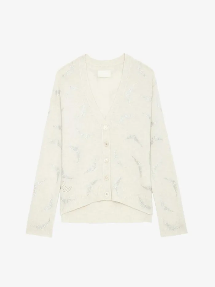 Women Zadig and Voltaire Sweaters and Cardigans Mirka Diamant Wings Cashmere Cardigan Flake