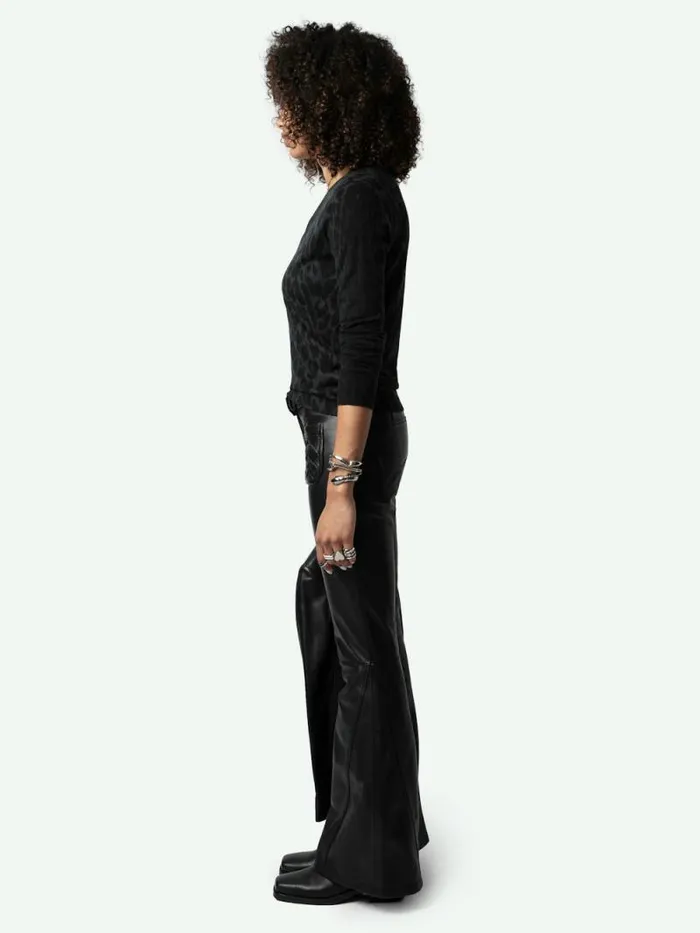 Women Zadig and Voltaire Sweaters and Cardigans Rivy Leopard Cashmere Sweater Peaks Women Zadig and Voltaire Sweaters and Cardigans Rivy Leopard Cashmere Sweater Peaks