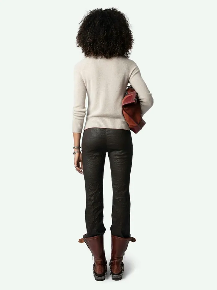 Women Zadig and Voltaire Sweaters and Cardigans Sourcy Cashmere Sweater Latte Women Zadig and Voltaire Sweaters and Cardigans Sourcy Cashmere Sweater Latte