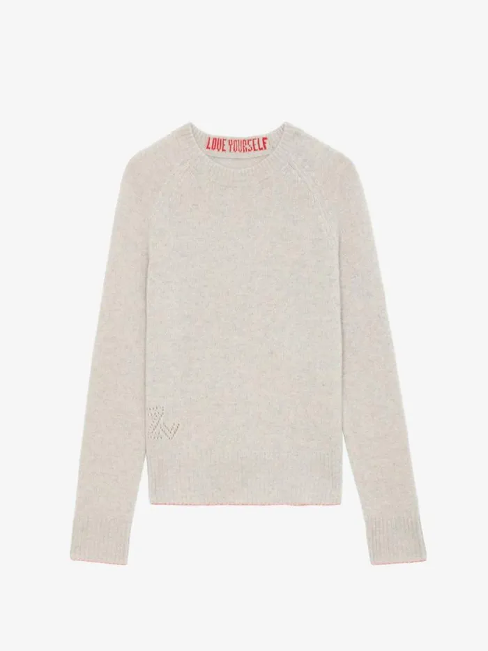 Women Zadig and Voltaire Sweaters and Cardigans Sourcy Cashmere Sweater Latte Women Zadig and Voltaire Sweaters and Cardigans Sourcy Cashmere Sweater Latte