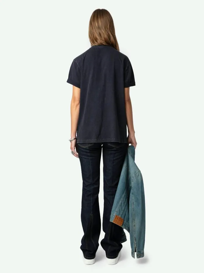 Women Zadig and Voltaire TShirts Edwin Mon Amour Tshirt Encre