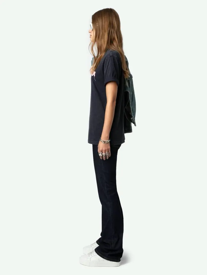 Women Zadig and Voltaire TShirts Edwin Mon Amour Tshirt Encre