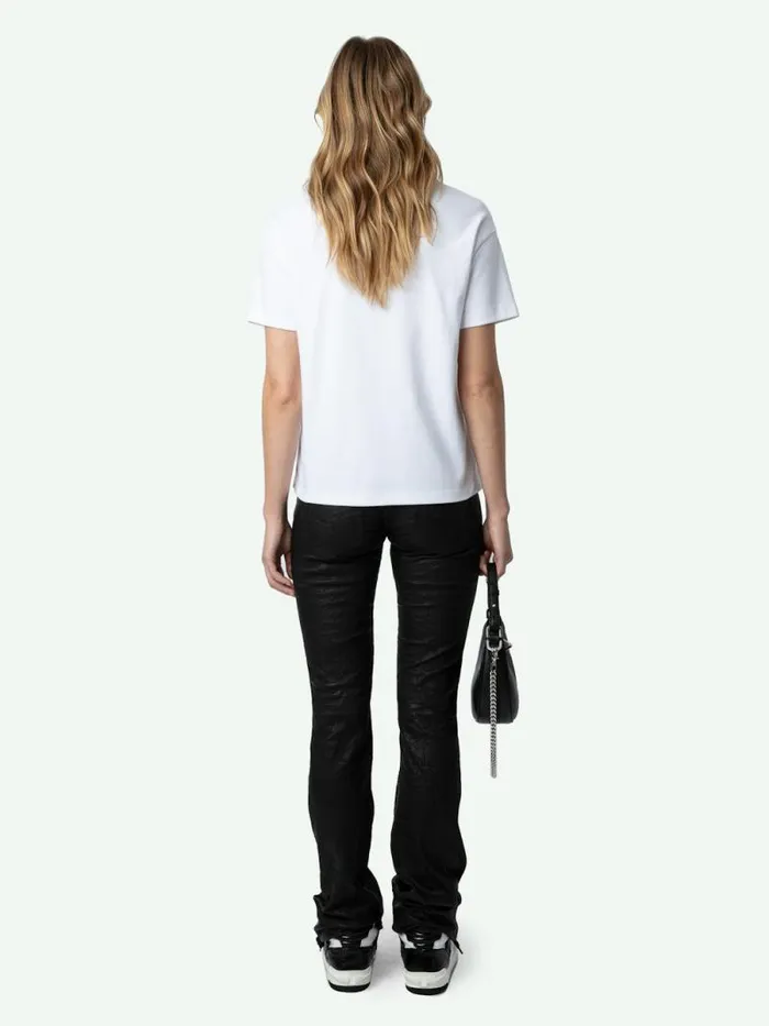 Women Zadig and Voltaire TShirts Marta Studded Tshirt White Women Zadig and Voltaire TShirts Marta Studded Tshirt White