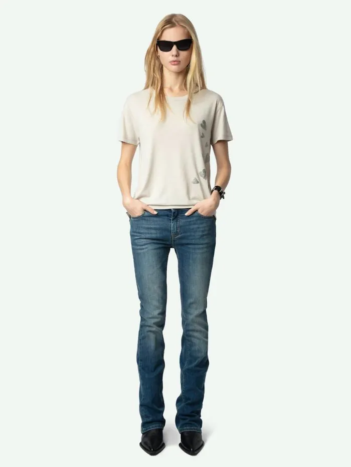 Women Zadig and Voltaire TShirts Marta Tshirt Light Grey Women Zadig and Voltaire TShirts Marta Tshirt Light Grey