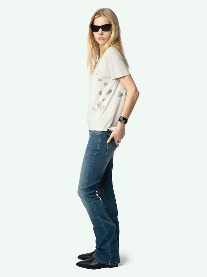 Women Zadig and Voltaire TShirts Marta Tshirt Light Grey Women Zadig and Voltaire TShirts Marta Tshirt Light Grey