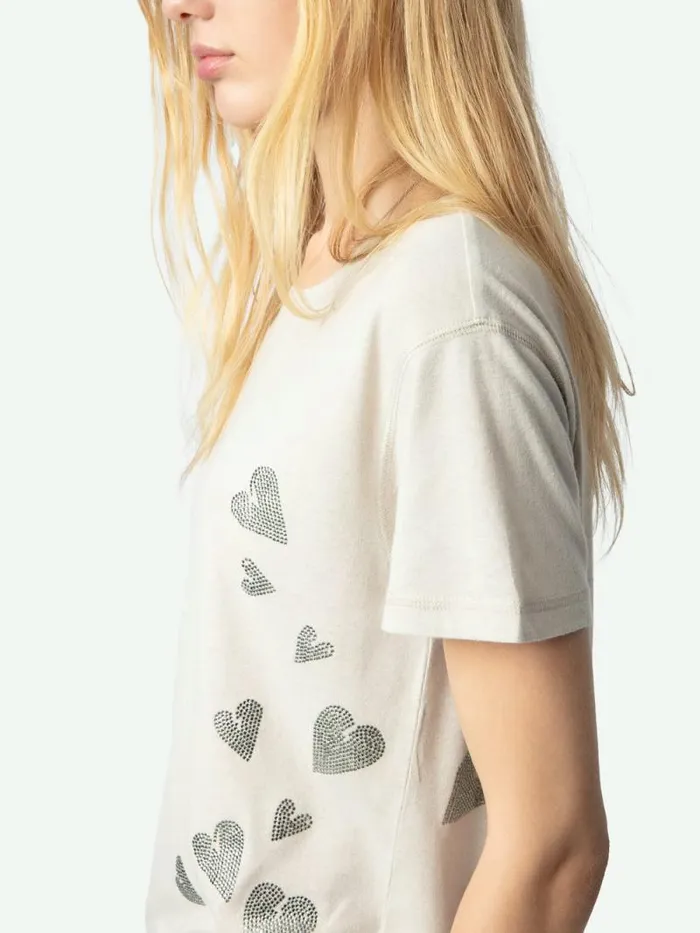 Women Zadig and Voltaire TShirts Marta Tshirt Light Grey Women Zadig and Voltaire TShirts Marta Tshirt Light Grey