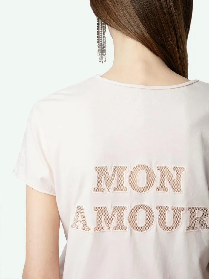 Women Zadig and Voltaire TShirts Story Fishnet Tshirt Sweet Women Zadig and Voltaire TShirts Story Fishnet Tshirt Sweet