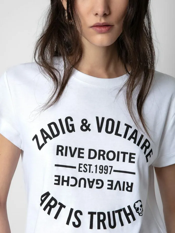 Women Zadig and Voltaire TShirts Walk Blason TShirt White