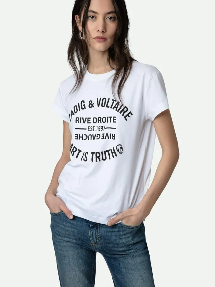 Women Zadig and Voltaire TShirts Walk Blason TShirt White