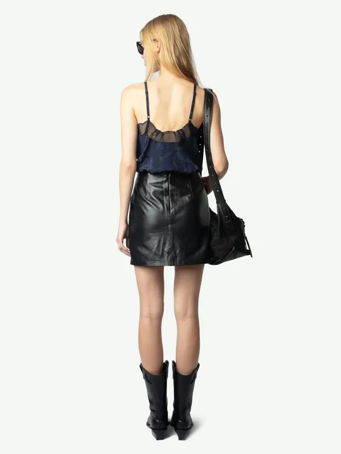 Women Zadig and Voltaire Tops and Shirts Cyoko Silk Camisole Encre Women Zadig and Voltaire Tops and Shirts Cyoko Silk Camisole Encre