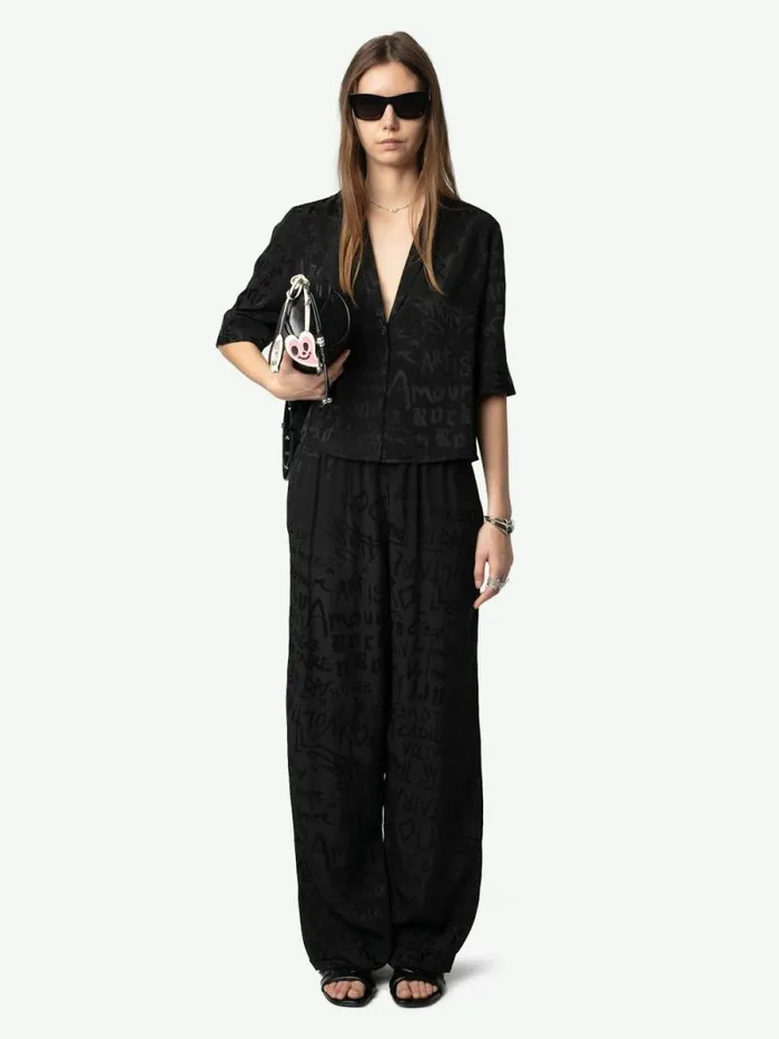Women Zadig and Voltaire Tops and Shirts Telmos Silk Shirt Black