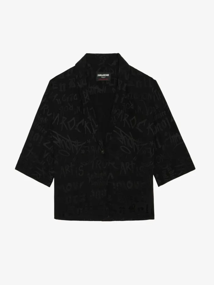 Women Zadig and Voltaire Tops and Shirts Telmos Silk Shirt Black Women Zadig and Voltaire Tops and Shirts Telmos Silk Shirt Black