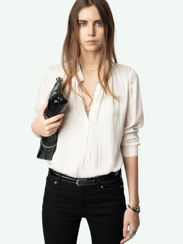 Women Zadig and Voltaire Tops and Shirts Tink Satin Blouse Pearly