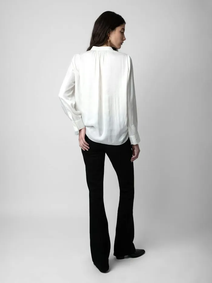 Women Zadig and Voltaire Tops and Shirts Tink Satin Blouse White