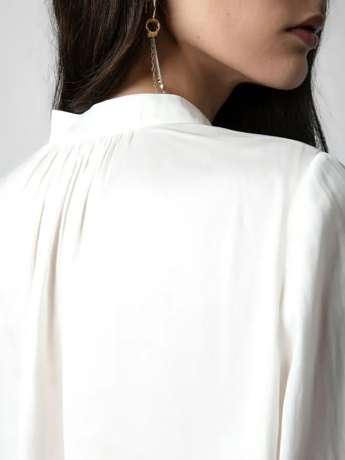 Women Zadig and Voltaire Tops and Shirts Tink Satin Blouse White