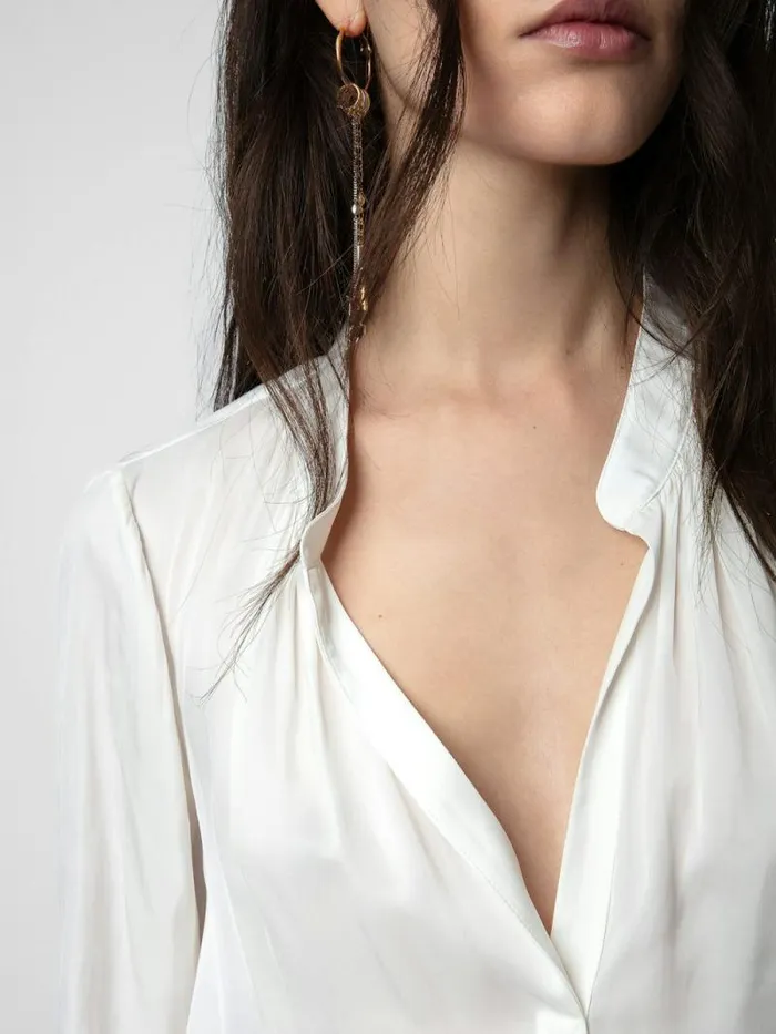 Women Zadig and Voltaire Tops and Shirts Tink Satin Blouse White